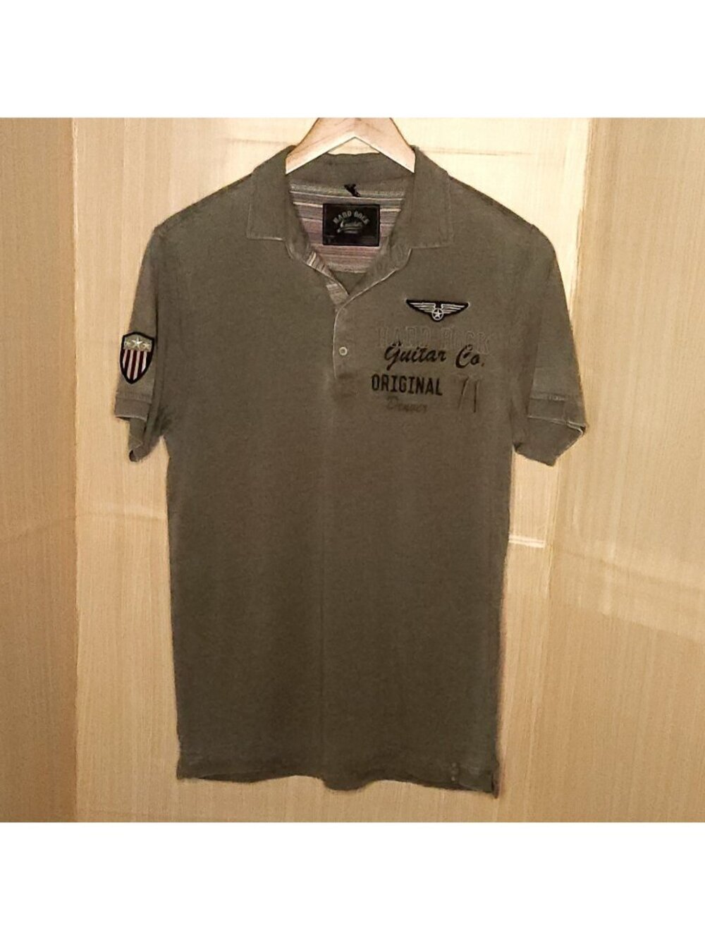 Hard Rock Cafe Guitar Company Denver Green Soft Polo Large